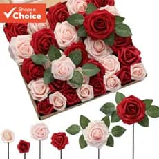 Decoração Artificial De Flor De Rosa Grande 50 Peças Para Artesanato De Festa De Casamento Em Casa