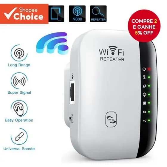 Repetidor Wi-Fi Sem Fio De 300Mbps , Roteador 2.4G , Extensor De Alcance , Amplificador De Sinal 802.11N , Adaptador De
