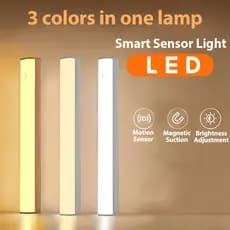 Luz LED Recarregável USB Noturna Sensor De Movimento Brilho Sem Fio Inteligente Iluminação Ajustável