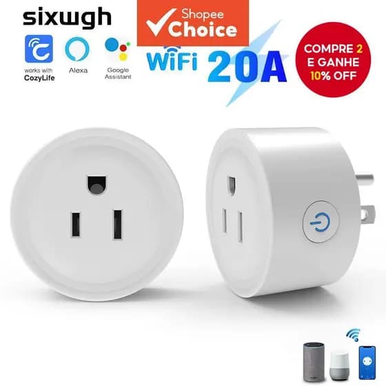 Tomada Inteligente WiFi US Mini Plug Controlador Sem Fio Smart Home