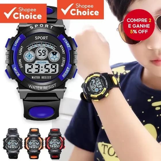 Relógio LED Esporte À Prova Dwaterproof Água Crianças Meninos Meninas Pulseira De Silicone Digital De Pulso Para Present