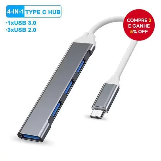 Tipo C HUB Porta USB 4 Em 1 Adaptador Multidivisor OTG De Alta Velocidade De 4 Portas Para Macbook Pro PC Laptop