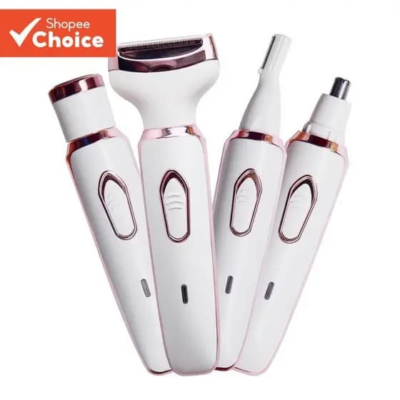Barbeador Elétrico Feminino : Aparador De Biquíni Indolor + Kit De Rosto E Sobrancelha-Conjunto Portátil Para Presente