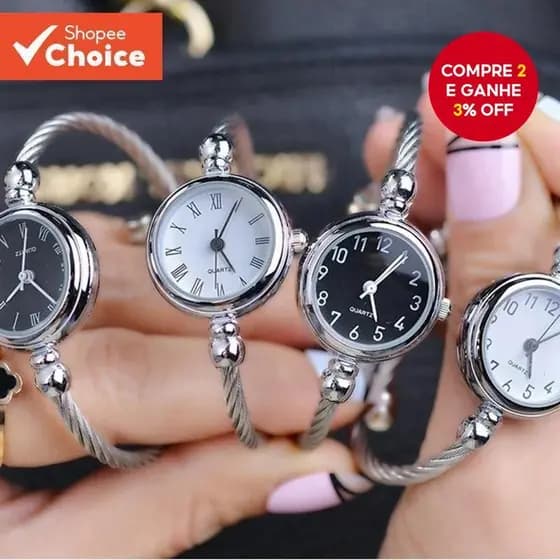 Pulseira Minimalista Elegante De Elo Aberto Relógio De Quartzo Para Escritório Uso Diário Mulheres
