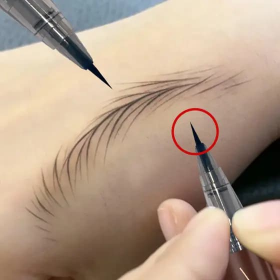 Nova Caneta de Sobrancelha Ultra-Fina de 0,008mm, à prova d'água, resistente ao suor, de longa duração, 2 em 1 para o