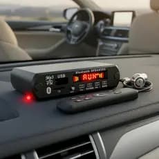 Amplificador Estéreo Bluetooth 25Wx2 50W 6-18V Caixa Metálica Display Digital com Fio de Energia