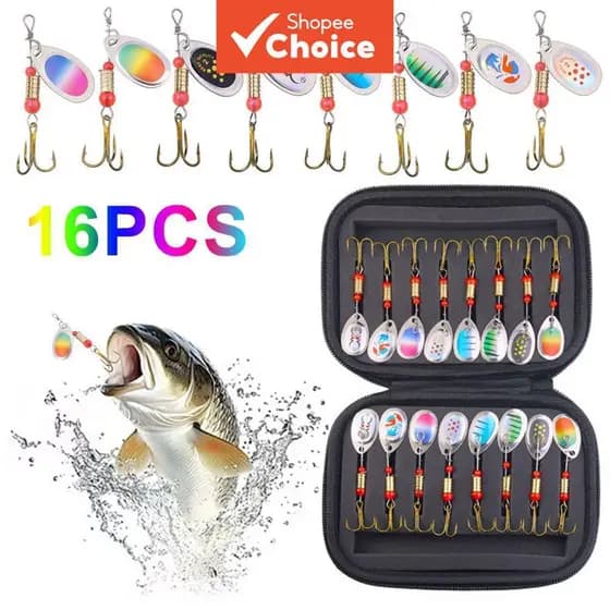  Isca Artificial de Metal Spinner 3g com Anzóis Triplo, Colher Crankbait para Robalo, Lúcio e Truta