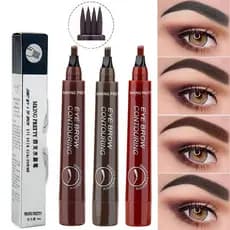 Lápis De Sobrancelha De 4 Pontos , Caneta Líquida De Tatuagem De Maquiagem À Prova D'água , Delineador Cosmético