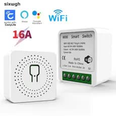 WiFi Smart Mini Switch 16A Controle De Voz Funciona Com Alexa Google