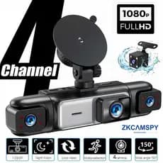 4 Canais 360 ° Girar Dash Cam 1080P Câmera De Carro Visão Noturna Monitor De Estacionamento G-Sensor Dashcam