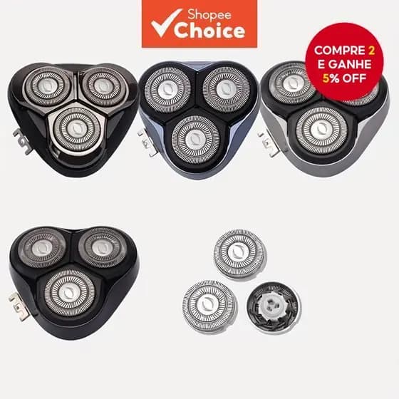 Novo conjunto de 3 peças para o seu barbear com 3 lâminas de reposição para todos os barbeadores elétricos com