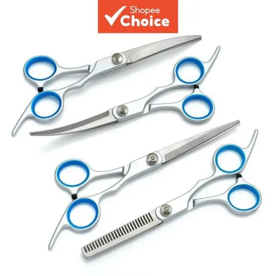 PetGroom Pro Tesoura Curva Reta Pente De Desbaste Pet Cat Grooming Kit De Corte De Cabelo