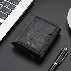 Carteira De Couro Masculina Elegante Curta Vertical-Porta-Cartões Multifuncional Unissex Com Vários Slots E Bolso Para M