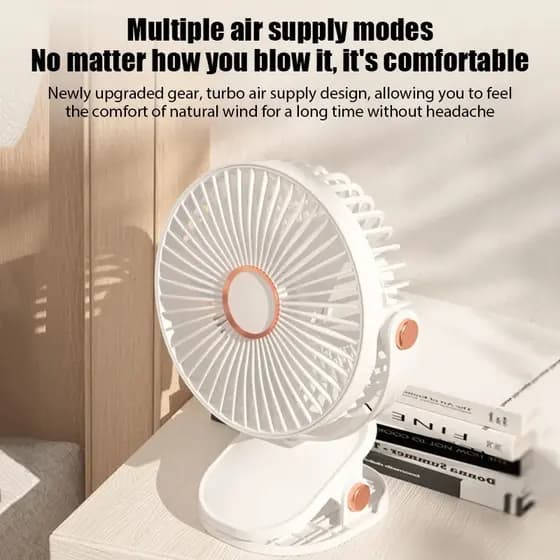 Ventilador de Camping Recarregável, Portátil, de Mesa, Circulador de Ar Sem Fio, Ventilador de Teto Elétrico com Luz