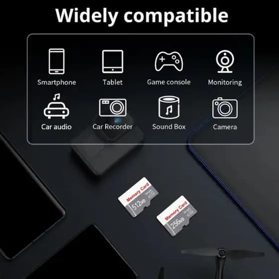 Novo cartão Micro SD 128MB/256MB/512MB - cartão flash TF adequado para câmeras, áudio de carro e vigilância.