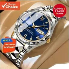 Rel贸gio De Quartzo De Luxo Para Homens Luminoso 脌 Prova D'谩gua Pulseira De A莽o Inoxid谩vel Presente De Anivers谩rio
