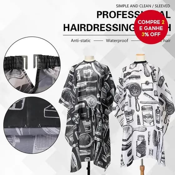 Wanmei Capa De Cabeleireiro Profissional , Pano De Salão À Prova D'água Para Corte De Cabelo , Lavagem Coloração , Avent