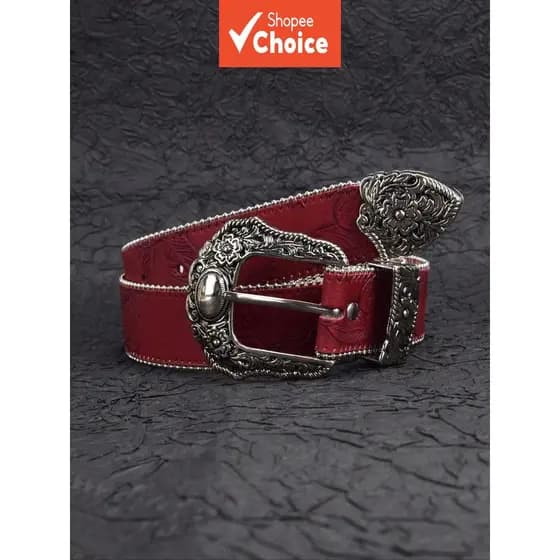Cinto feminino estampado estilo punk, cinto vermelho, cinto boho, cinto cowgirl, cinto y2k, cinto western para mulheres,