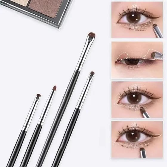 Pincéis Para Manchas De Olhos De 4 Unidades , Adequados Iniciantes-Cerdas Finas E Macias , Conjunto De Mistura De Deline