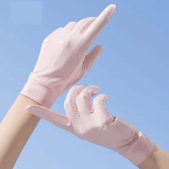 Luvas de Proteção UV de Seda de Gelo para Verão - Unissex, Leve e Respirável para Ciclismo ao Ar Livre