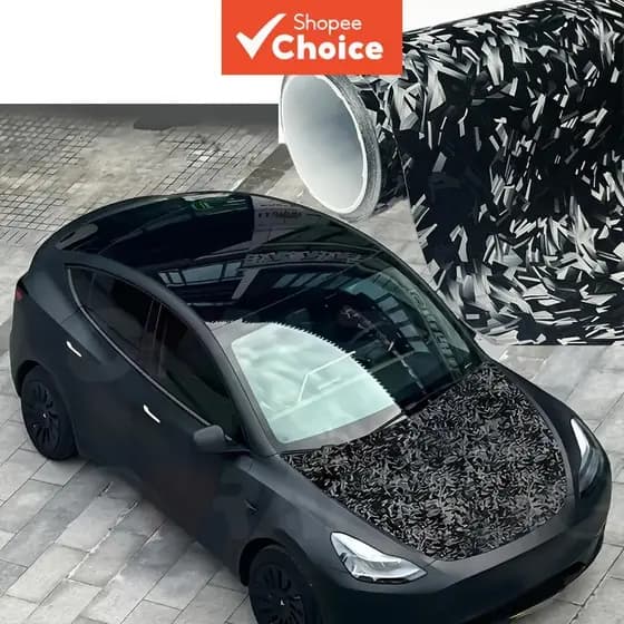 Preto Fosco Forjado Fibra De Carbono Vinil Envoltório Filme Liberação Ar DIY Rolo Adesivo Do Carro