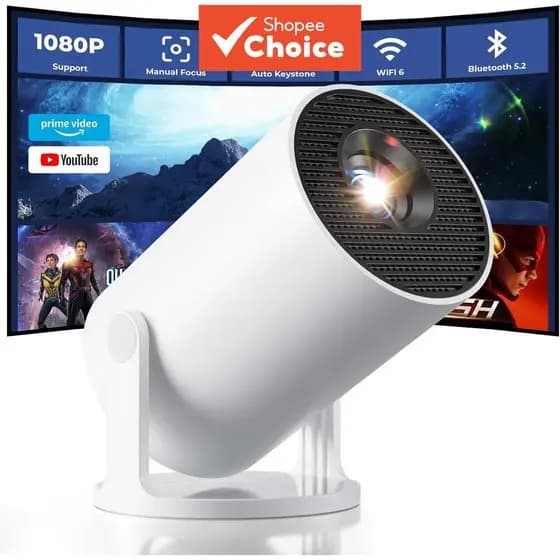 Projetor Mini HY300 PRO LED, Android 11, Presente de verão para ambientes externos, Projetor doméstico 4K 1080P, WiFi