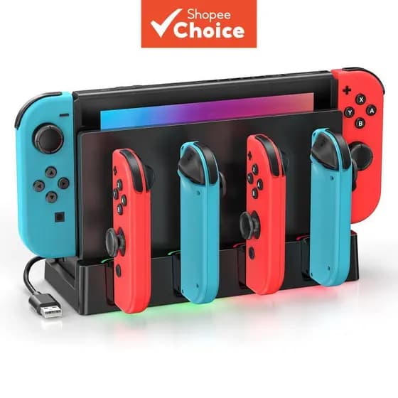 Estação de Carregamento Dock para Nintendo Switch/OLED, Carregador de Controle Joycon com Cabo