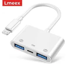Adaptador de dados OTG 3 em 1 USB 3.0 para iPhone 14 13 Mini 12 Pro Max e iPad, teclado, mouse