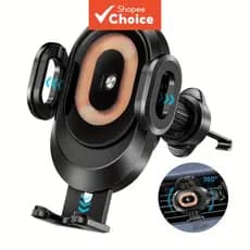 Suporte Veicular Carregador Sem Fio 15W, Braçadeira e Liberação Automáticas, Compatível com iPhone 16/15/14/13/12 Pro