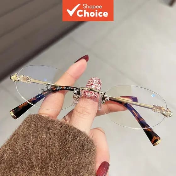 Óculos Femininos Sem Moldura Uv400 Anti-Radiação Estilo Coreano