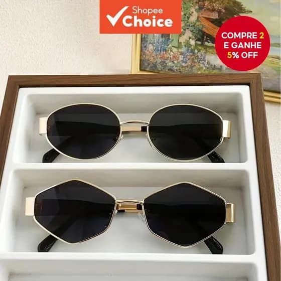 Retro Clássico Metal Redondo Quadro Óculos De Sol Moda Feminina Coreano Estética Tons Proteção Solar Sunnies
