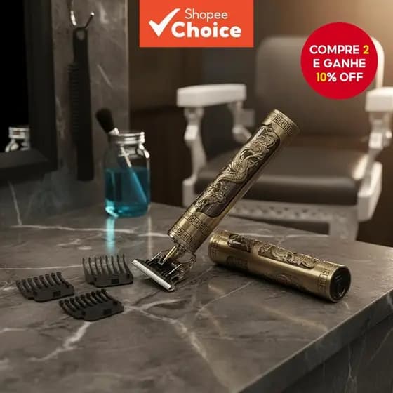 Máquina de Cortar Cabelo Profissional Sem Fio para Barbeiro, Máquina de Cortar Cabelo Recarregável, Barbeador para