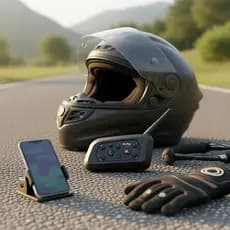 V6 PLUS Intercomunicador Bluetooth para Capacete de Moto 6 Usuários, Full Duplex, Alcance 1500m