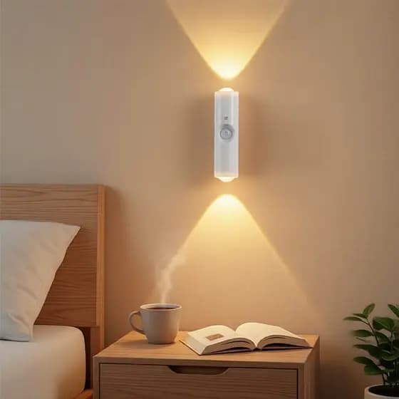 Lâmpada de Cabeceira Gradiente RGB - Luz Noturna Magnética Recarregável com Sensor de Movimento