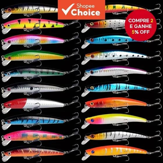 20 Unidades Conjunto De Iscas De Topwater Peixinho Artificiais Equipamento De Pesca Ao Ar Livre