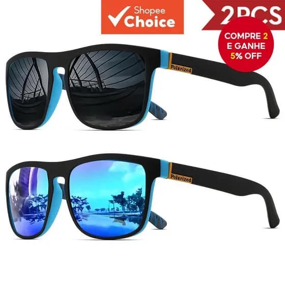 Clássico Quadrado 2 Peças Óculos De Sol Esportivos Uv400 PC Quadro Leve Para Dirigir Pesca Ciclismo Unissex