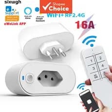 Tomada Inteligente WiFi EWeLink - Interruptor de Energia Sem Fio Compatível com Alexa e Google Home