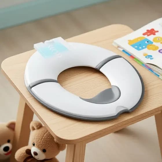 Assento sanitário infantil à prova de respingos, penico de viagem dobrável com ventosa
