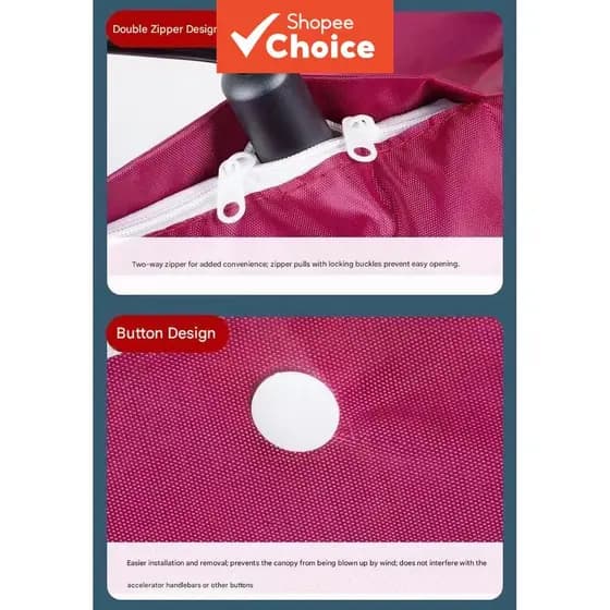 Capa central frontal impermeável de PVC para painel de moto e veículo elétrico, proteção contra chuva