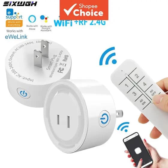 EWeLink WiFi Smart Socket Controlador Sem Fio De Plugue Plano De 2 Pinos Para Alexa