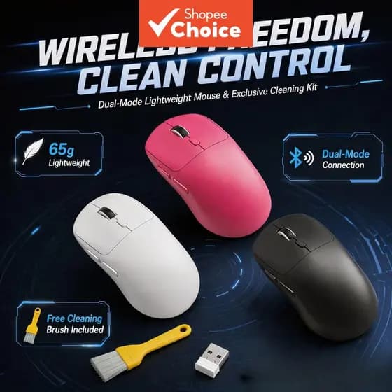 Mouse Bluetooth M348 Mouse Gamer Sem Fio Dupla Conexão 2.4G Recarregável Ergonômico 3 Níveis de DPI Ajustável para PC,