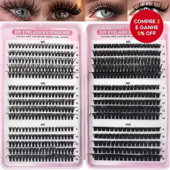 Cílios Tufo Volumosos Extensão de Cílios 30D 40D 50D 60D 80D 100D Volume Individual DIY Extensão de Cílios Cacho D Fofo