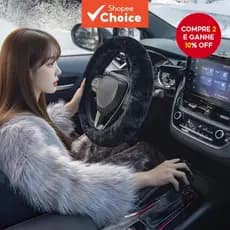 Capa de volante de carro, capa protetora de volante sem anel interno, espessa de pelúcia curta de inverno, acessórios