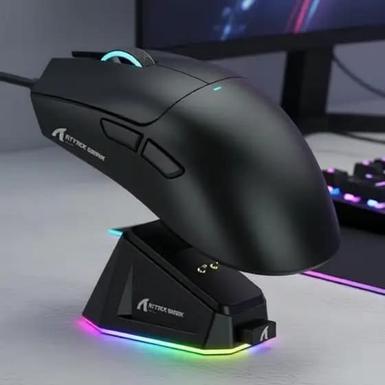 Mouse Gaming de Carregamento Magnético X11 SHARK ATTACK, PixArt PAW3311, Bluetooth 2.4G Sem Fio com Fio