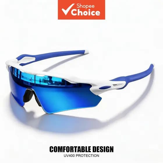 Óculos de Sol Esportivo de Moda Unissex com Lente Espelhada Inteiriça, Hastes de Silicone, Proteção UV400, Conforto