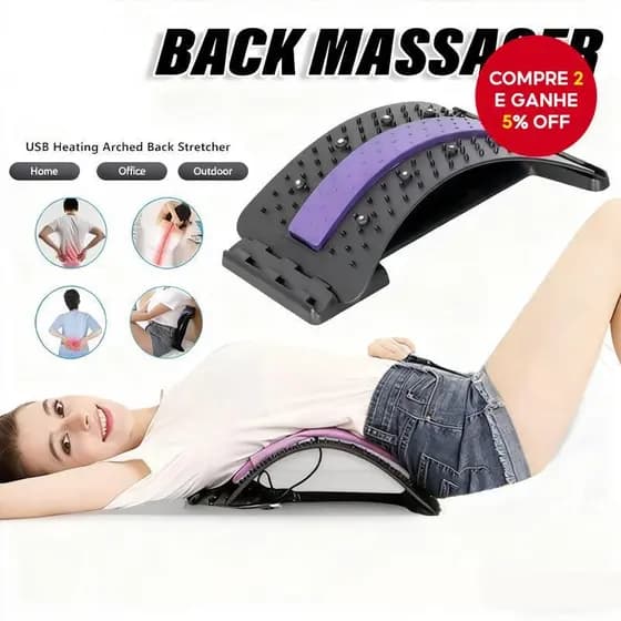 Massageador Magic Suporte para Costas Alongador Lombar Alívio Muscular Corretor Espinhal