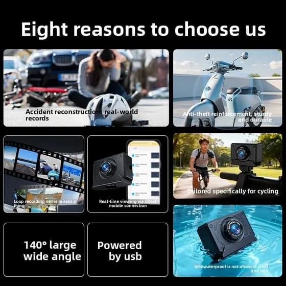 L3 Universal Motorcycle Dash Cam Câmera De Bicicleta À Prova D'água Ipx6 Grande Angular De 140 Graus