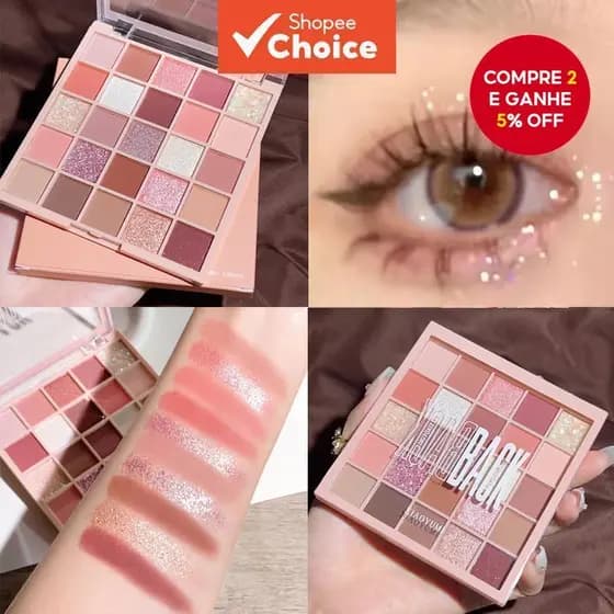 Paleta De Sombras Textura Sedosa 25 Cores Alto Pigmento De Longa Duração Sem Queda Versátil Diário Glam Maquiagem Cosmét