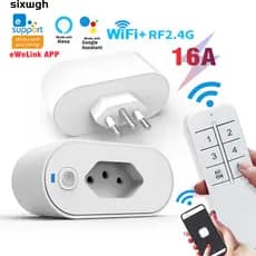 Dispositivo De Segurança Elétrica Ewelink WiFi Tomada Inteligente Interruptor Controlador Sem Fio Funciona Com Alexa Par