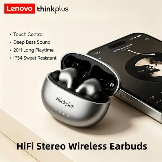 Fones de ouvido Lenovo LP5PRO, sem fio Bluetooth TWS, fones de ouvido de alta fidelidade para jogos, fones de ouvido
